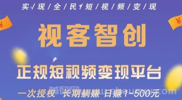 视客智创：一键种草代发短视频就能赚米，平台长久有保障