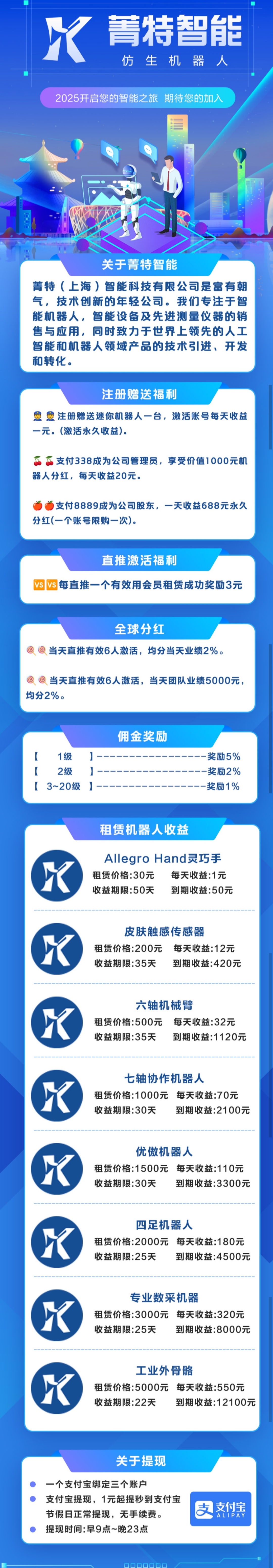 首码菁特智能:注册送分荭机器人，永久每天收益2元！可线下实体考察。