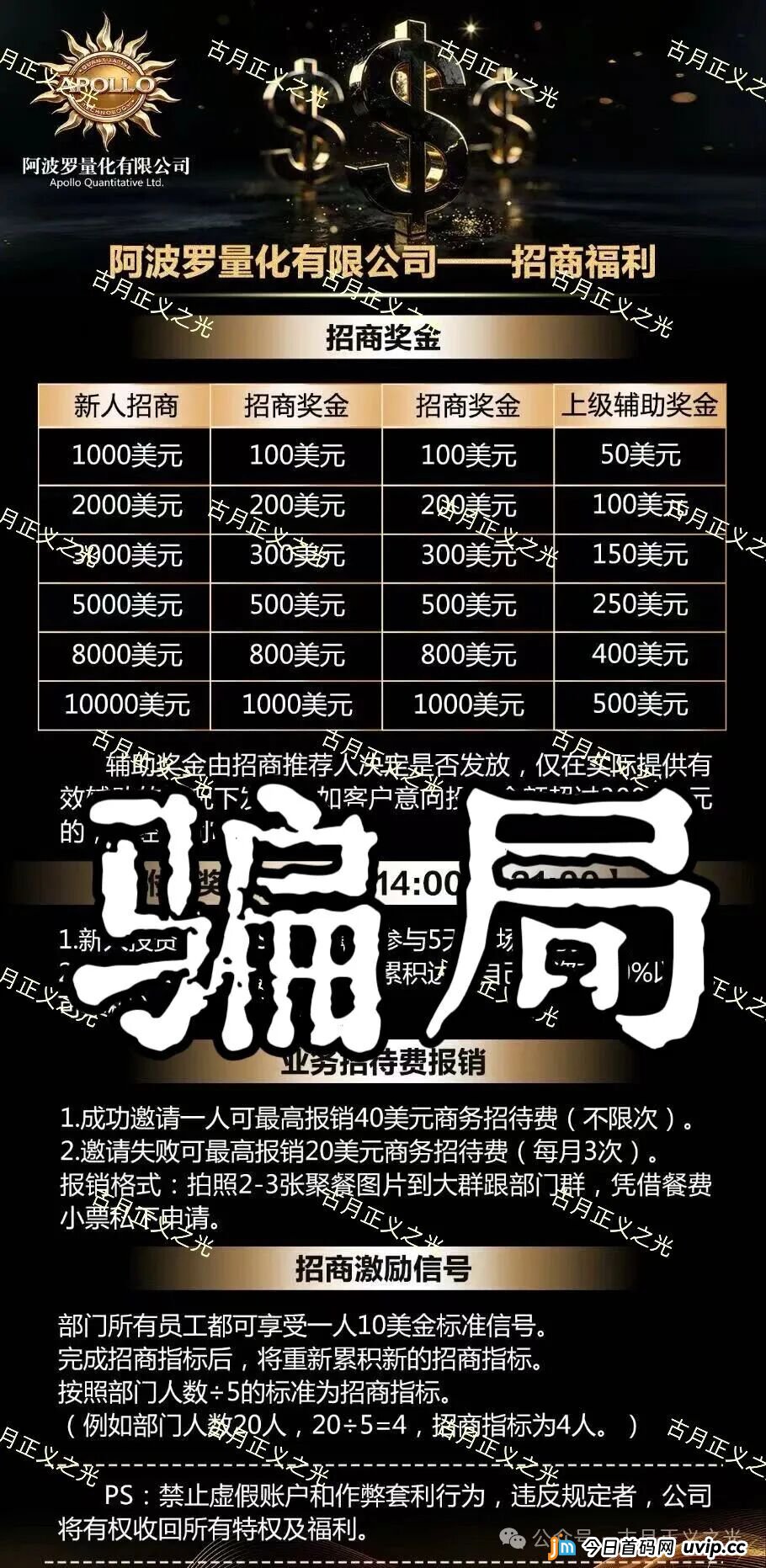 阿波罗量化资金盘骗局，操盘手刘德伟，单割后还放狠话威胁会员，专割小白，速度撤离，马上崩盘跑路！