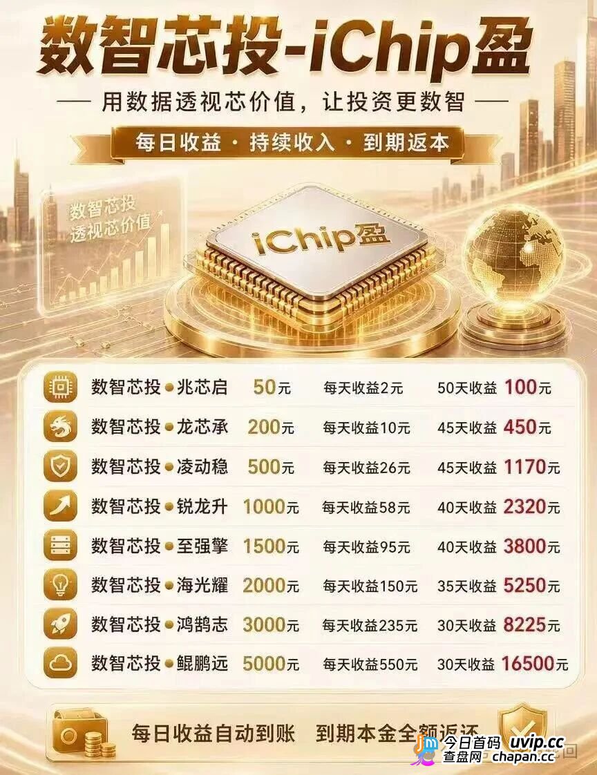 投5000日赚550，年化超4000%｜数智芯投的“芯片投资”，买的不是芯片，是下一批韭菜的本金